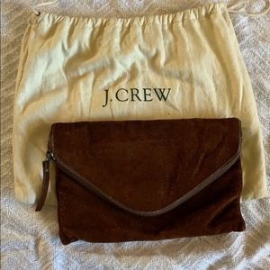 J. Crew 100% suede envelope clutch